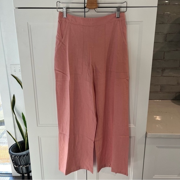 Band of the free Pink Linen Blend High Waist Wide Leg Pants Small - Picture 1 of 10
